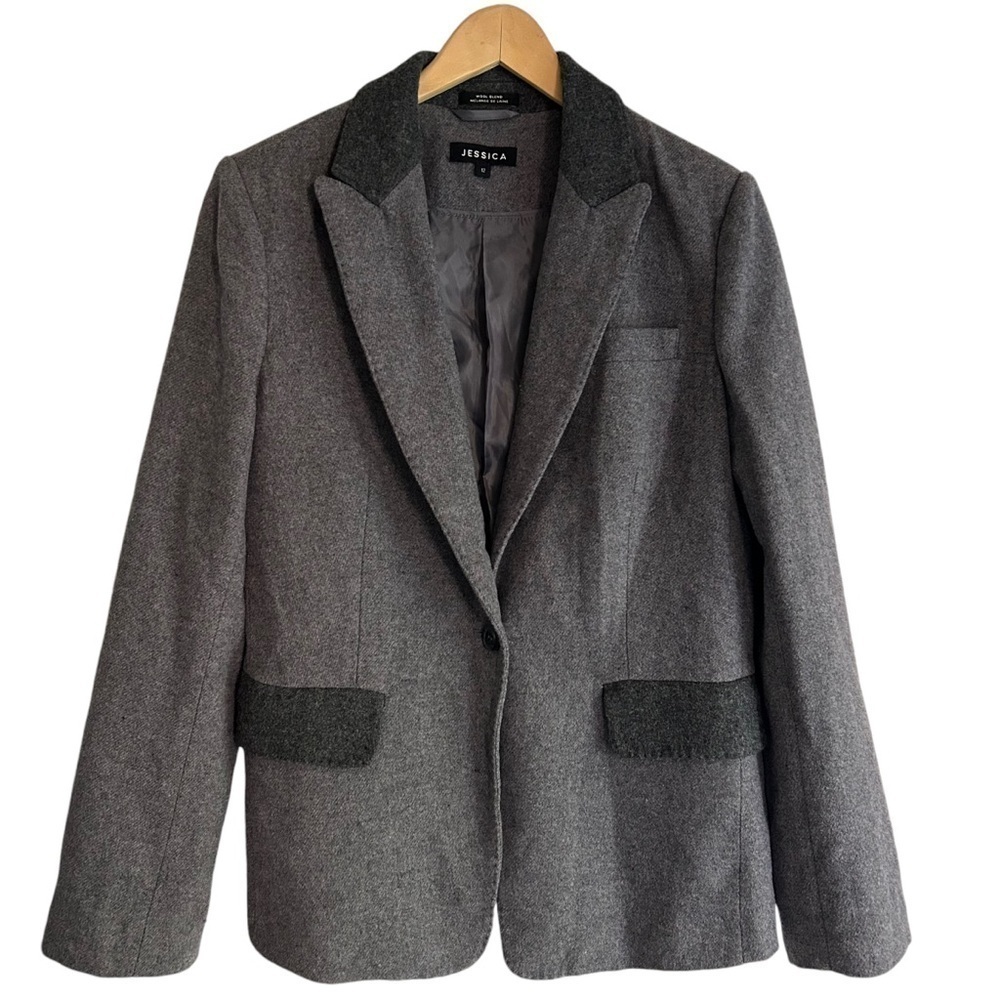 Jessica Two Tone Wool Blend Blazer